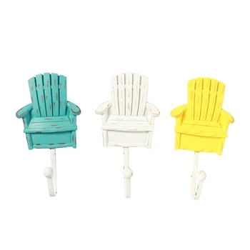 

3 Pcs Little Chair Decorative Wall Hooks Mounted Hook Durable Resin Color Painting Hanging Hat Coat Towel Hooks Home Key