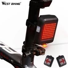 WEST BIKING 64 светодиодный лазерный велосипедный задний фонарь светильник Водонепроницаемый USB Перезаряжаемые MTB велосипеда автоматический поворот сигналы безопасности Предупреждение светильник