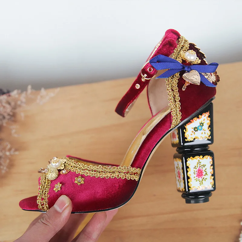 

2018 Hot Summer Shoes Woman Pumps Leather Super High Round Toes Crystal String Bead Flowers Pumps Party Wedding Tipe Shoes Woman
