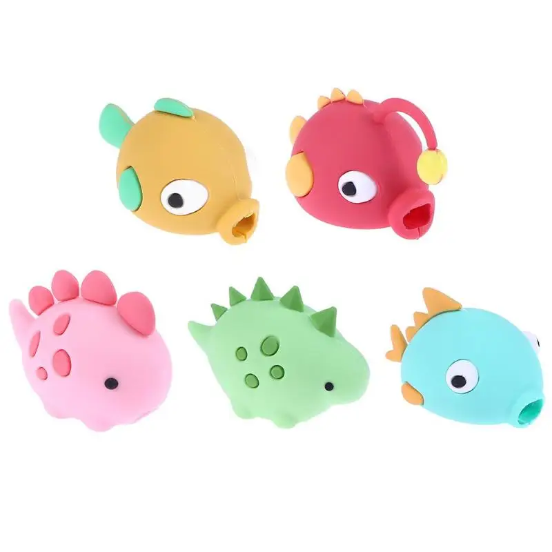 VAKIND Cute Silicone Data Cable Bite Protector Animal Doll Model Winder Phone Holder Accessory for Iphone Canle Protect Props