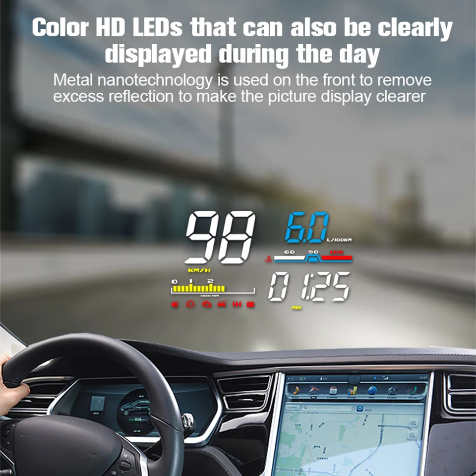 VJOYCAR 2020 Новый D5000 OBD 2 Автомобильный HUD Дисплей Цифровой измеритель скорости