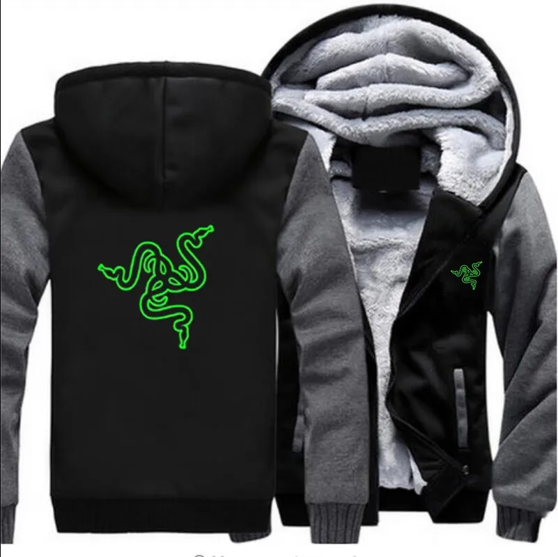 4 цвета США Размеры S-5XL для женщин/для мужчин razer печати утолщаются толстовки