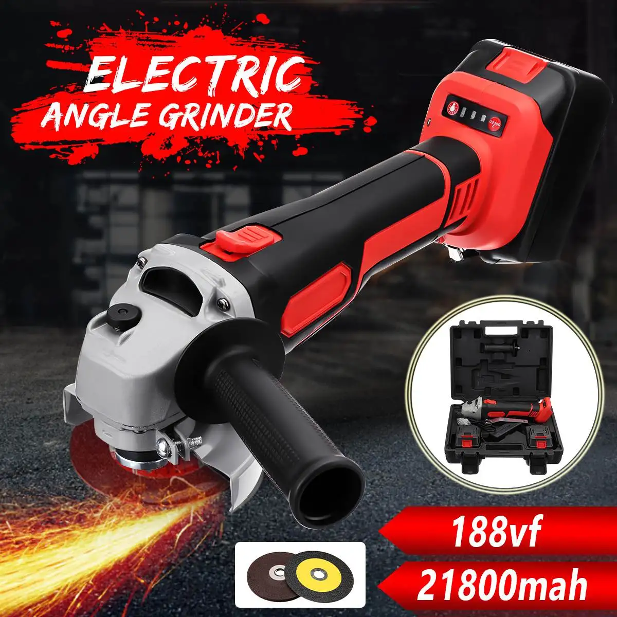 

Cordless Angle Grinder Electric Lithium Battery Angle Grinding Polisher Polishing Machine Cutting Tool