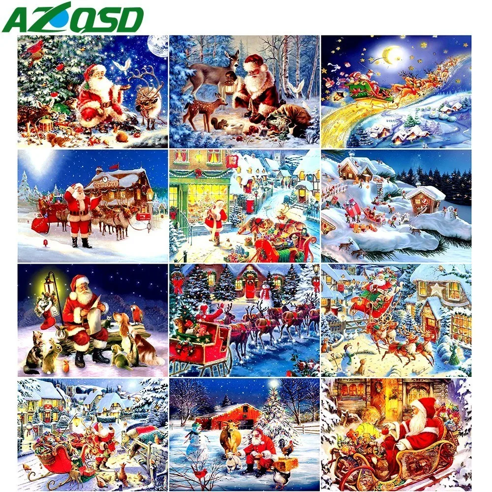 AZQSD Алмазная картина Санта-Клаус вышивка 5D Сделай Сам полностью квадратная