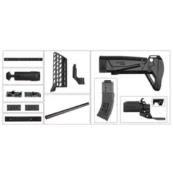 Рабочий STF-W024 AK Alfa стиль комплекты аксессуаров набор с черным адаптером для Nerf N-Strike Elite Stryfe Blaster Аксессуары для Игрушечного Пистолета
