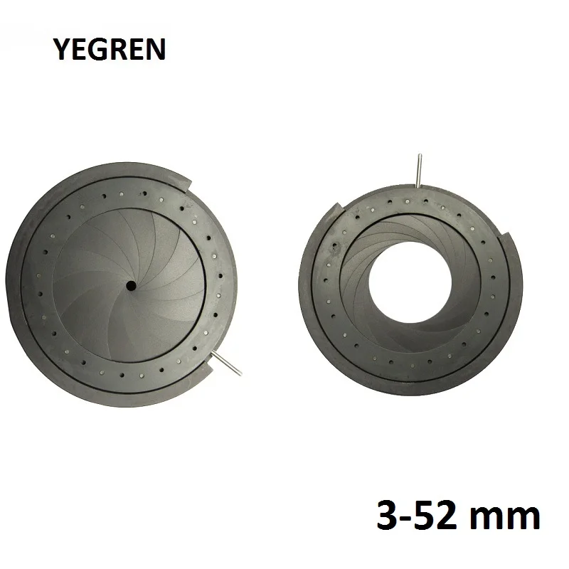 

3-52 mm Adjustable Aperture Diameter Metal Zoom Iris Diaphragm Aperture Condenser for Microscope Camera Lens Optical Instrument