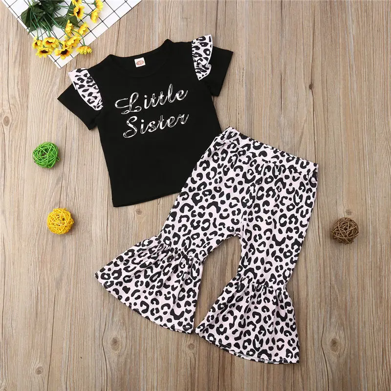 

Pudcoco 2019 Little Sister Leopard Print Newborn Kid Baby Girl Clothes Set Fashion Comfort Girl Tracksuit Outfits Dropship