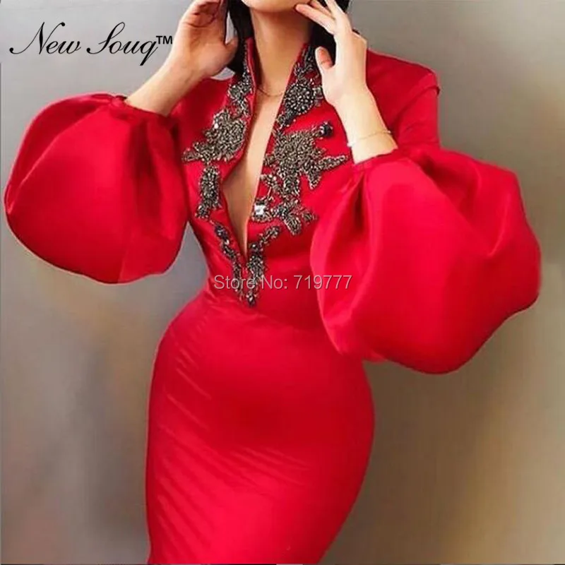 Арабское мусульманское красное вечернее платье русалки, турецкое вечернее платье aibbye с глубоким v-образным вырезом, вечерние платья в африканском стиле из Саудовской Аравии, Robe De Soiree
