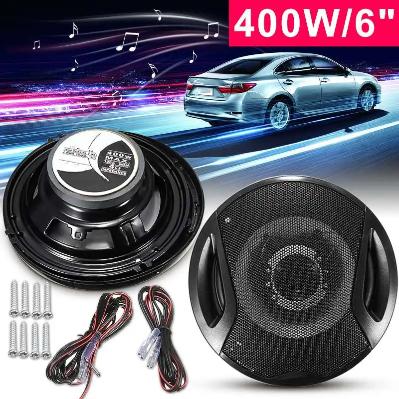 

Audew 1Pair 12V 400W Car Speaker 6" Car Subwoofer Coaxial Speaker Car Rear/Front Door Audio Music Stereo 2 Way Coxial Speakers