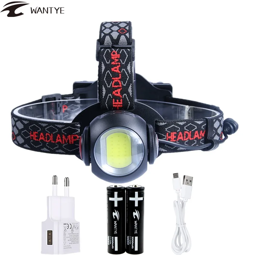

Powerful XML T6 COB Head lamp USB Headlight Headlamp LED 18650 Rechargeable Head Flashlight torch waterproof light