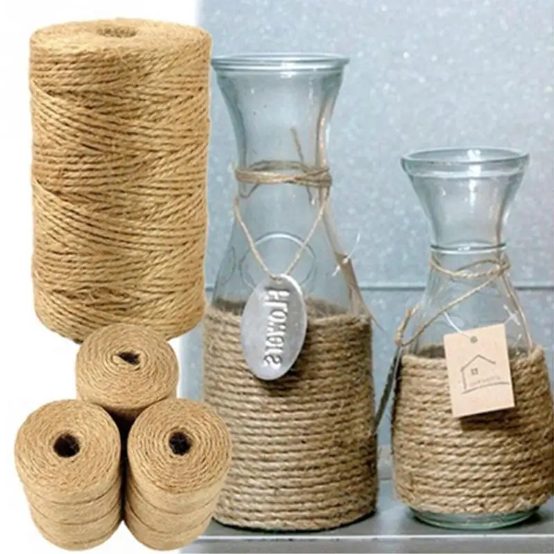 

1 Roll 100M Natural Sisal 2mm Rustic Tags Wrap Wedding Decoration DIY Crafts Twisted Rope Party Supplies For Gift Packing Bags