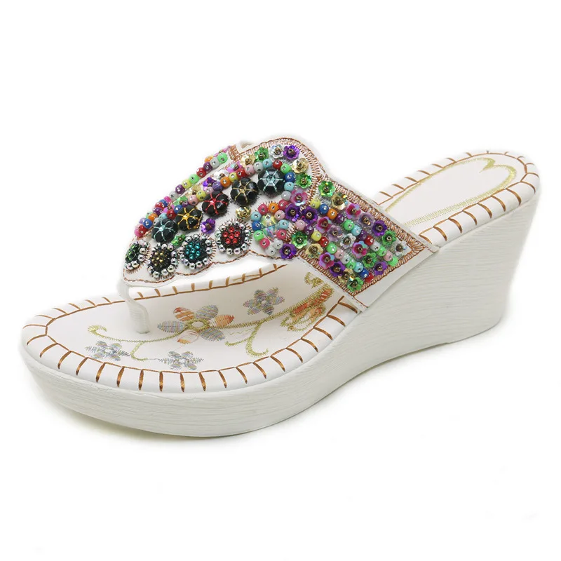

Slope With Thick Bottom High Heels Beach Sponge Sandals Nation Women's Shoes