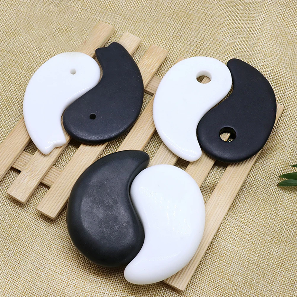 2 шт. Guasha Board Yin Yang ручной работы Beauty Tai Chi массажер для лица пластина массажа