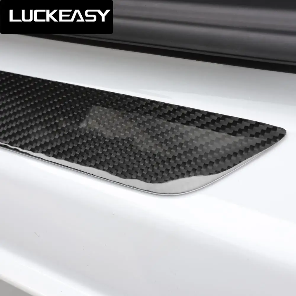 Pair of Soft Carbon Fiber Door Sills Kick Pedals for 2017 2018 Tesla Model 3