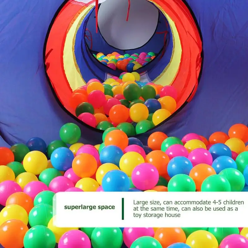 4pcs Baby Crawl Tunnel Tent House Kids Indoor Outdoor Play Wave Ocean Ball Pool Pit Toys Foldable C