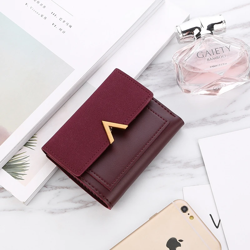 

Spring And Summer Wallet Scrub Flip Short Ladies Purse Card Bag Fashion Trend Wallet Leather Hand Wallet