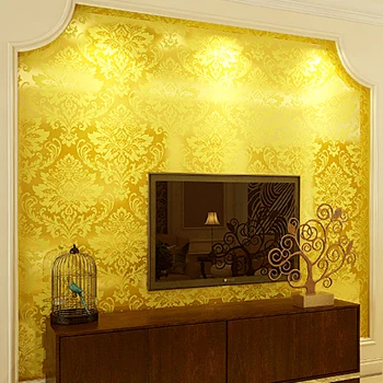 

European Luxury Glitter 3d Wallpaper Black Dumask Flower Wall Paper Video Ktv Hotel Papel De Parede Glittery Gold Foil Wallpaper