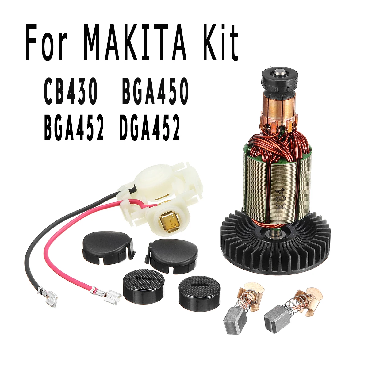 

Carbon Brush+Brush Holder+Caps+Armature +Cap Covers for Makita 619218-8 619218B8 CB430 BGA450 BGA452 DGA452 DGA452RMJ Power Tool