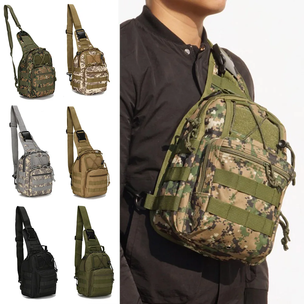 2019 military Chest bag Waterproof Nylon Camouflage Casual Men Shoulder Sling Bag mulifunction ...