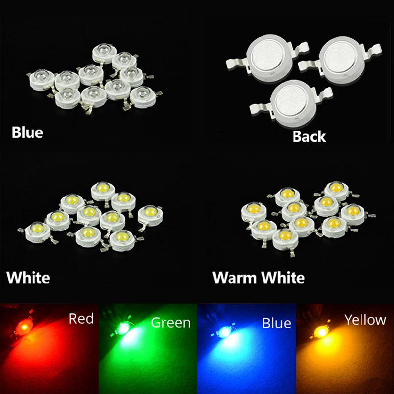 50X 100X SMD Diodes Chip LED COB Chip High Power Wholesale 3W