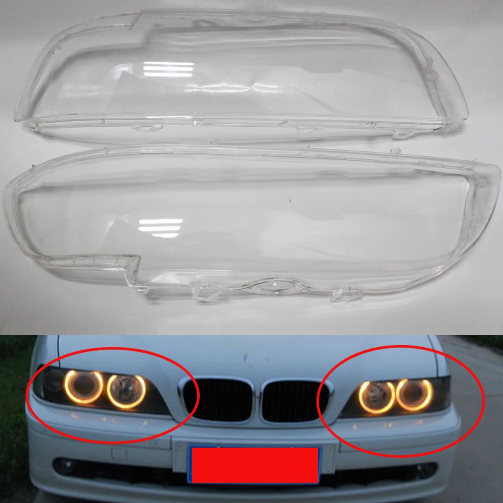 Lente lente farol capa par plástico se encaixa para 1995 2002 bmw série