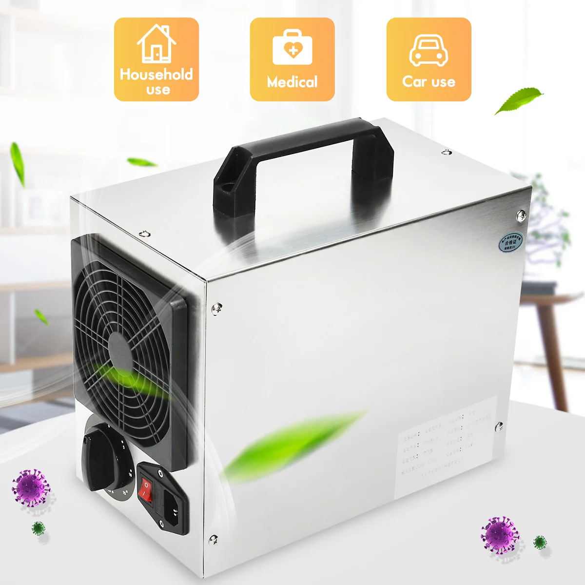 

220V/110V Home Commercial Ozone Generator 7g/h O3 Air Purifier Deodorizer Deodorization Sterilization Air Fresh Cleaner Machine