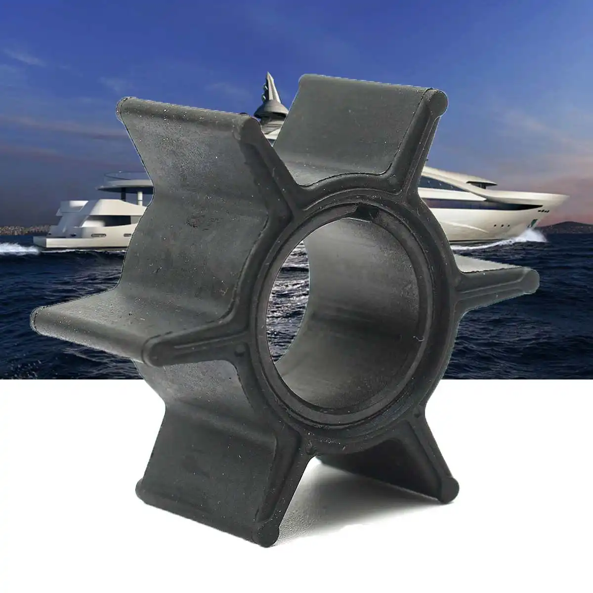 

345-65021-0 / 18-8923 Water Pump Impeller For Tohatsu &Mercury 25/30/40HP Outboard Motor 6 Blades Boat Parts Black Rubber