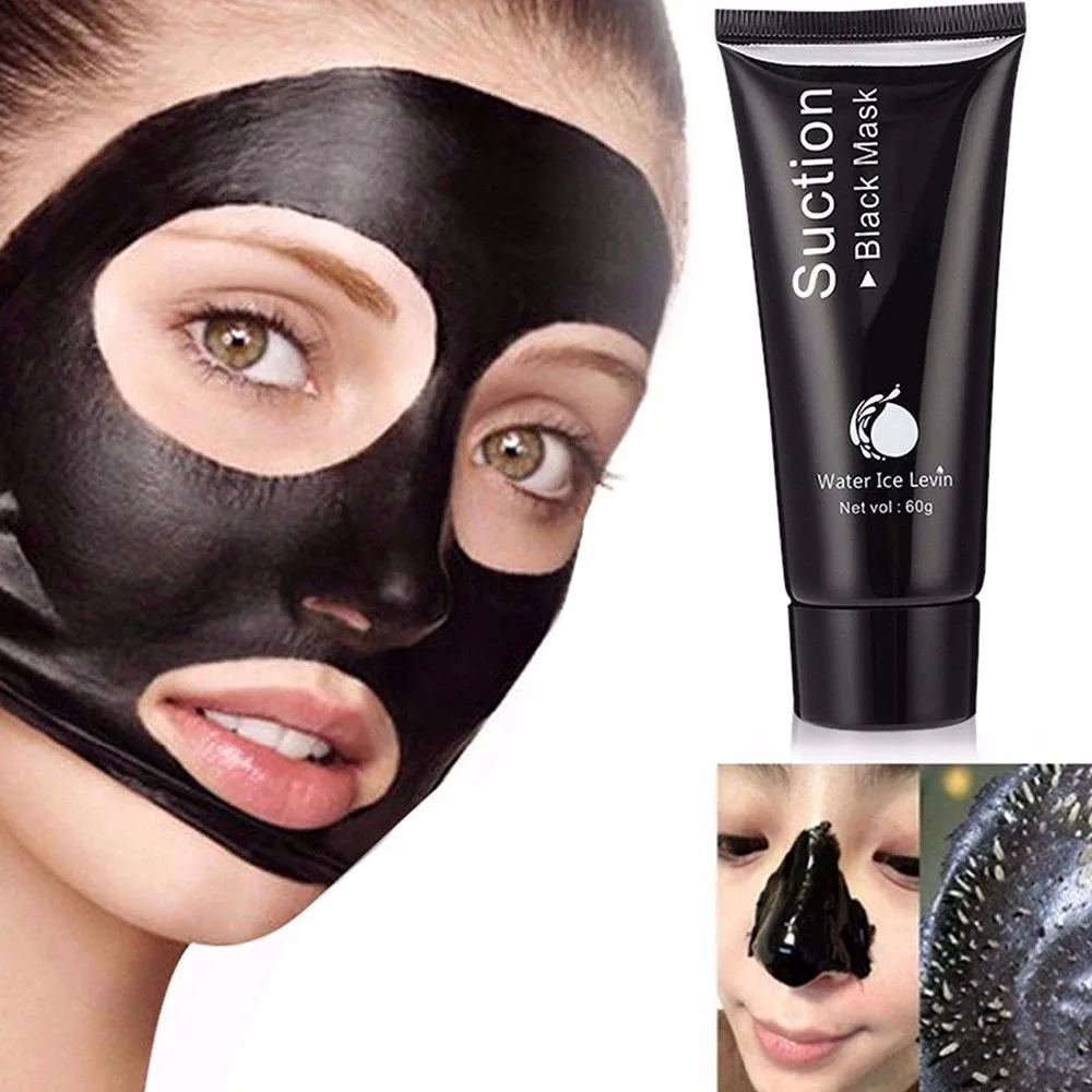 

MABOX Bamboo Charcoal Black Mask With Brush Face Care Deep Cleansing Purifying Blackhead 3 Steps Black Head Remover Acne Mask