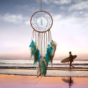 

1PCS India Retro Life Tree Colorful Feather Dream Catcher Wind Chimes Hanging Dreamcatcher Christmas Party Home Decoration