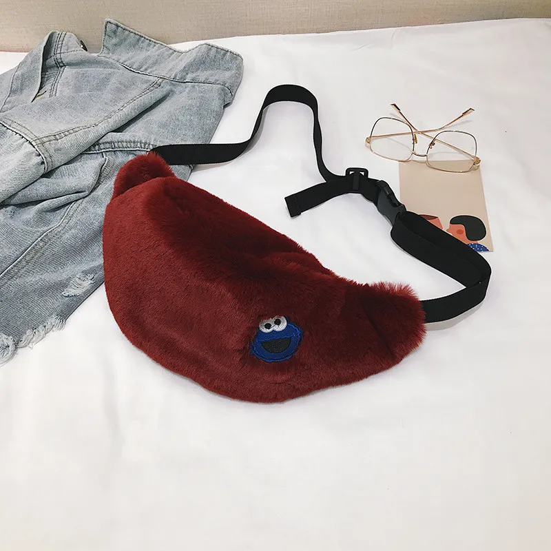 

Faux Rabbit Fur Women Men Fanny Waist Bag Pack Belt Bum Bags Luxury Brand Designer Female Shopping Travel Package Hand Warmer