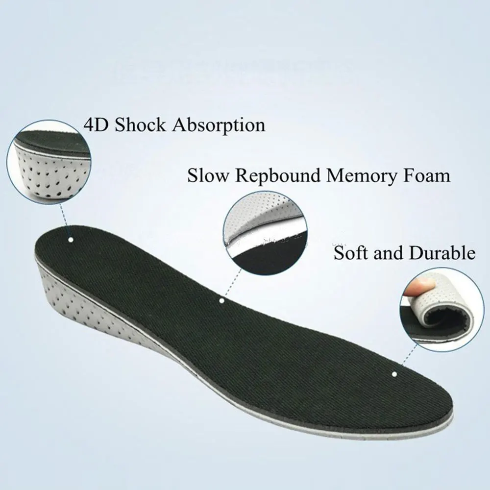 

Breathable Cosy Insole Heel Lift Insert Shoe Pad Silicon Gel Insoles Foot Care Pads for Plantar Spur Running Sport