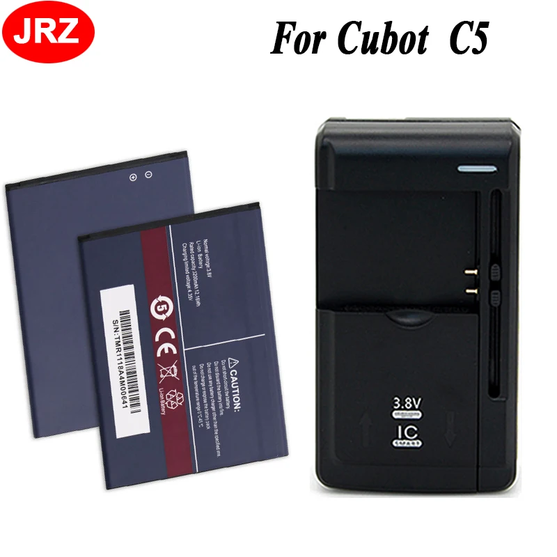 JRZ лот = 2 шт + зарядное устройство для телефона Cubot C5 аккумулятор 3200 мАч Высокая