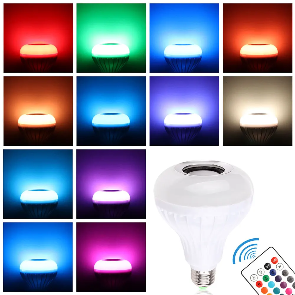 Динамик RGBW Bluetooth 4 0 музыкальный аудио динамик освещение RGB 7 Вт E27 Светодиодный ная