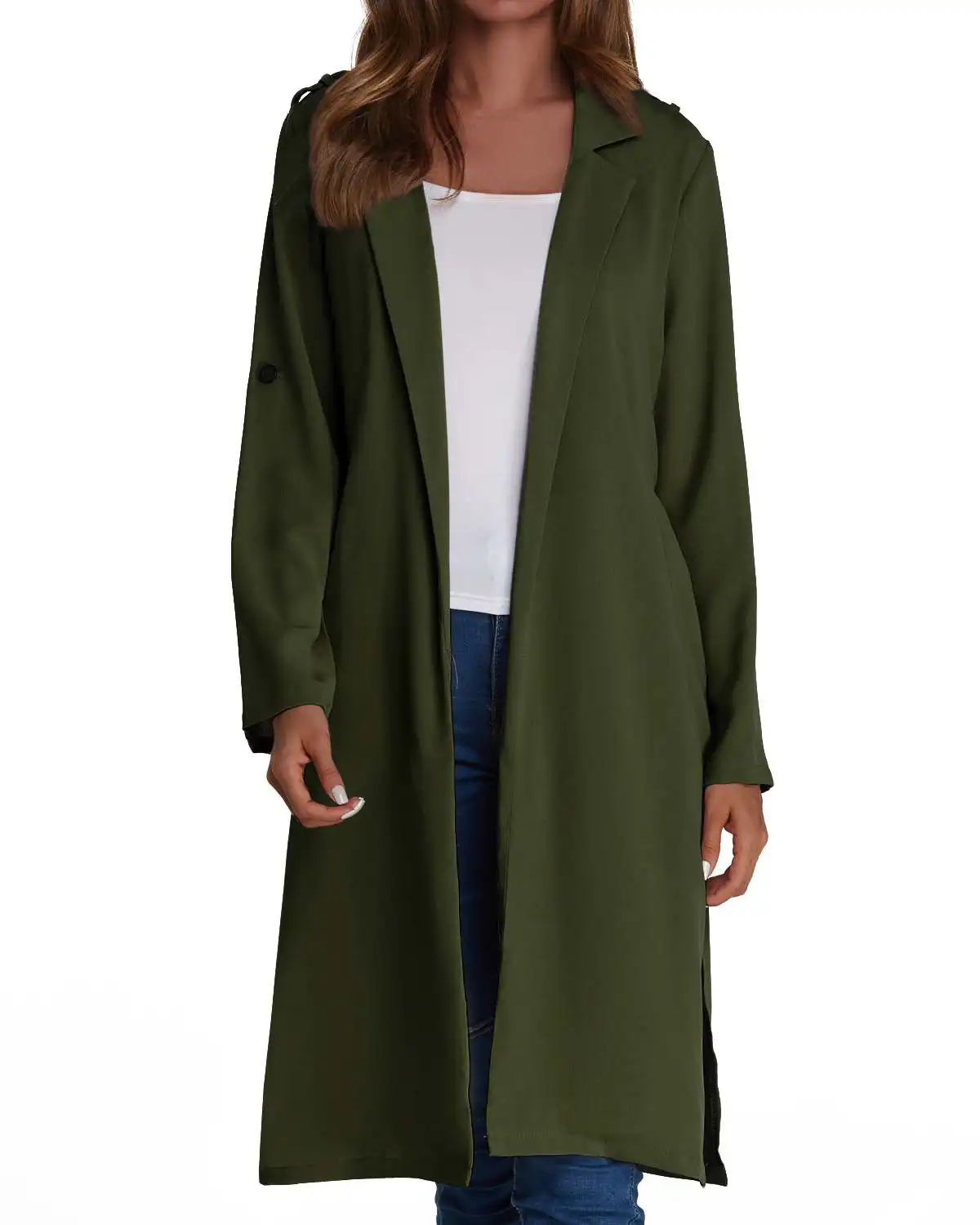 

2019 ZANZEA Coats Elegant Women Spring Autumn Solid Full Sleeve Outerwear Long Trench Coat Casual Loose Coat Cardigan Overcoat