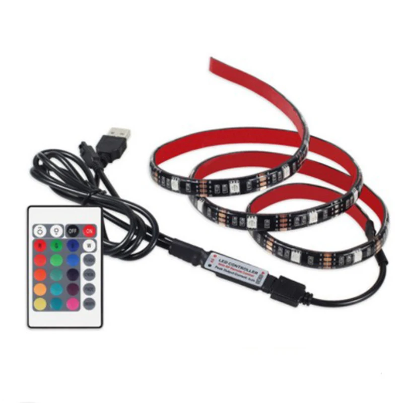 #Best Usb Power Supply Led 5050 100Cm Waterproof Rgb Flexible Strip Lamp Dc 5V Tv Background Lighting Diy Decorative Lamp