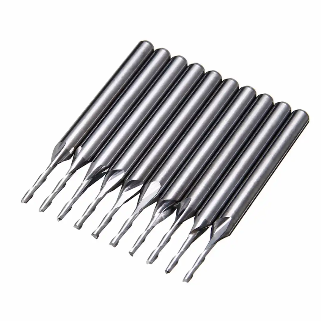 2pcs 1.0 mm 1mm 2 Flute Carbide Spiral End Mills Router Bit 4mm CEL