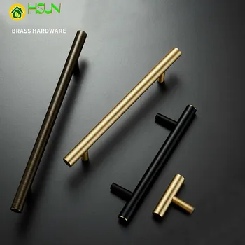 

1 pc Gold Cabinet Handles Furniture Drawer Pulls solid Brass Kitchen Cupboard Cabinet Door Hardware Knobs Accessories