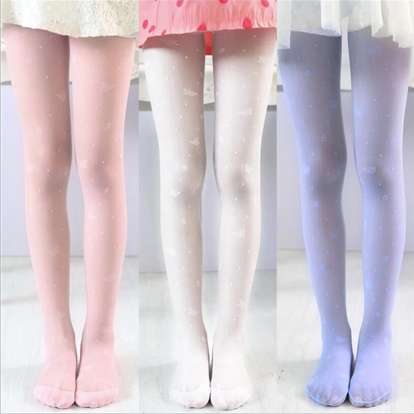 Girls Dance Tights Summer Cute Butterfly Printing Pantyhose Velvet