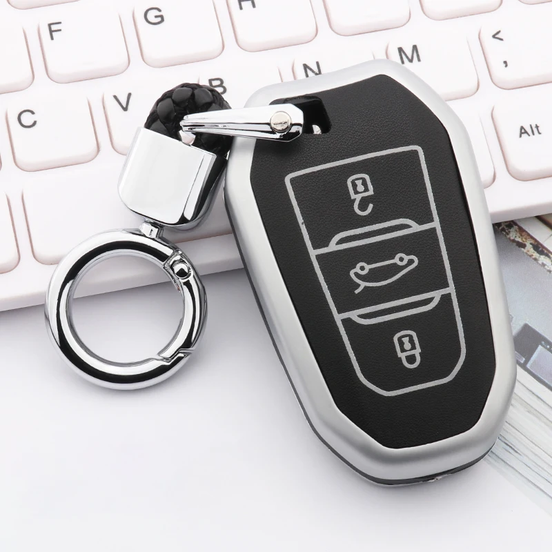 Защитный чехол из цинкового сплава с подсветкой для Peugeot 3008 5008 208 307 308 508 2008