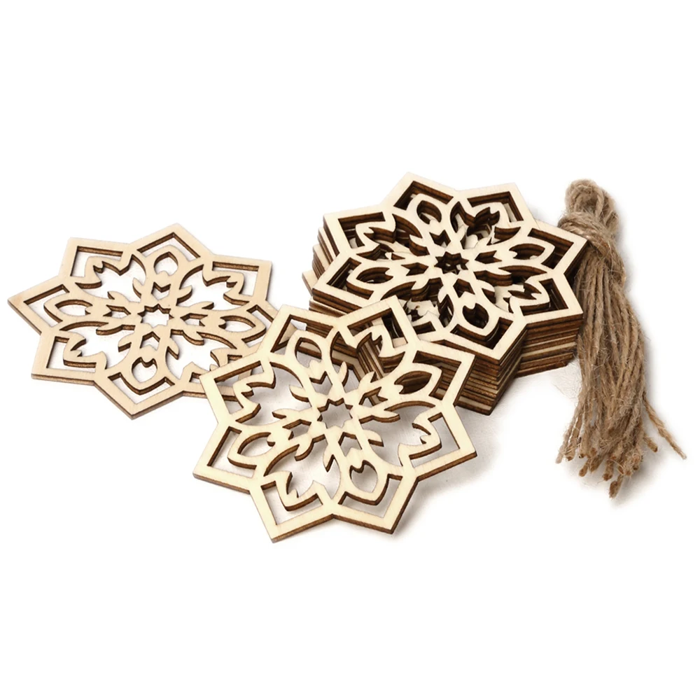 

2019 10PCS DIY Creative Muslim Islam Eid Wooden Chip Hanging New Pendants Ramadan Ornaments Iftar Gifts Decorations