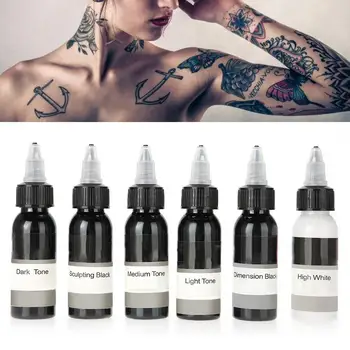 

30ml/Bottle 6 Colors Tattoo Makeup Ink Pigment Professional Body Art Inks