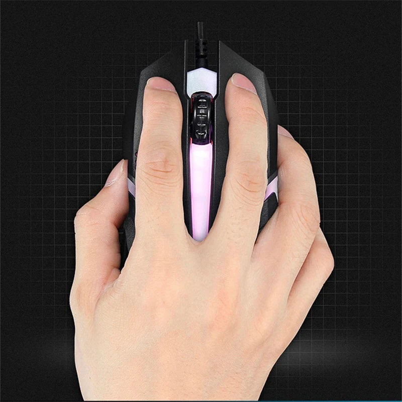 KOOYUTA игровая мышь USB Оптическая Проводная 1600 DPI красочный светильник для ПК