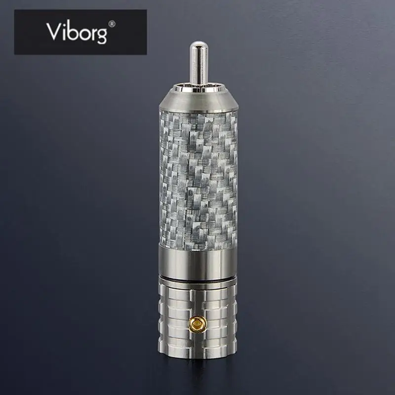 

Viborg 4pcs Red Copper Carbon Fiber RCA Connector RCA Plug Jack Gold Plated Rhodium Plating HIFI Audio Adapter Connector Top