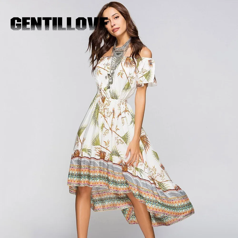 Gentillove летнее пляжное платье без бретелек Винтаж в богемном стиле тонкий с