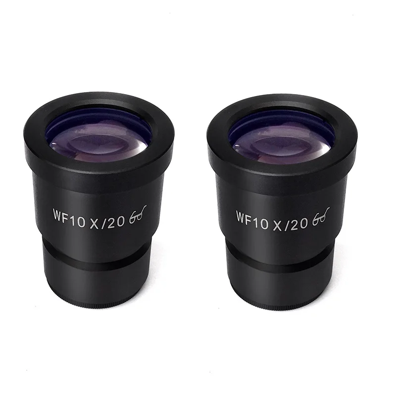 Pair WF10X Eyepiece Wide Field High Eye-point Optical Ocular Lens for Stereo Microscope Field of View 20mm or 22mm 10X