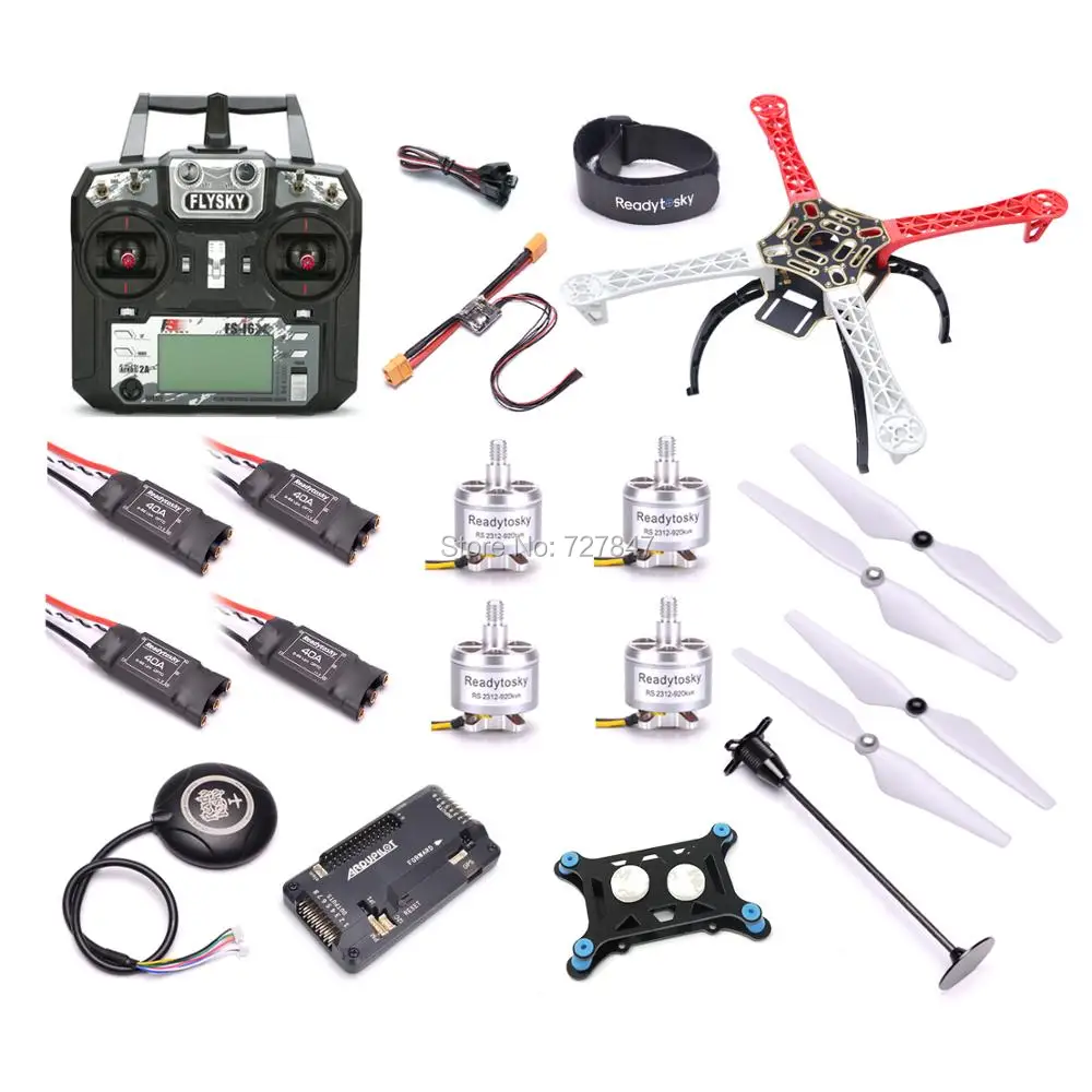 Flysky i6X X6B F450 Мультикоптер Квадрокоптер комплект 2312 920KV двигатель 40A OPTO ESC APM2.8 8N M8N GPS
