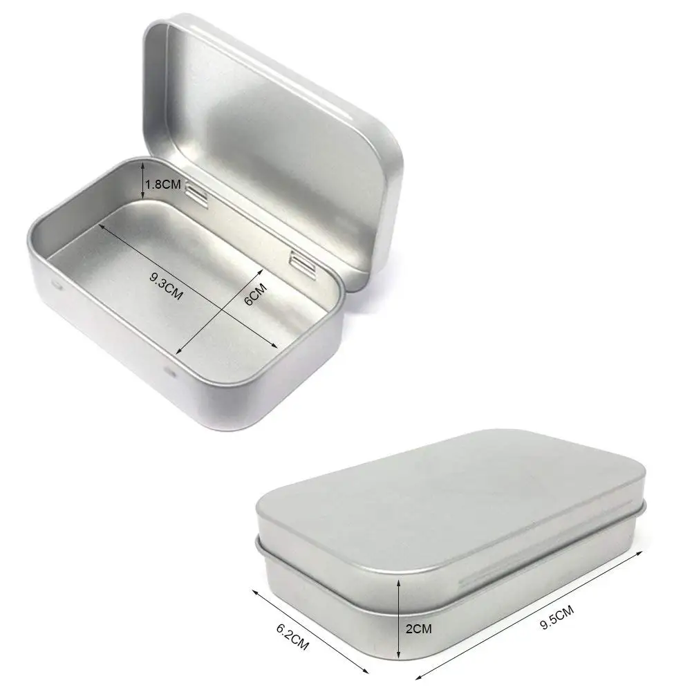 40 Pack Silver Mini Portable Box Containers Small Storage Kit & Home Organizer Aybloom Metal Rectangular Empty Hinged Tins 