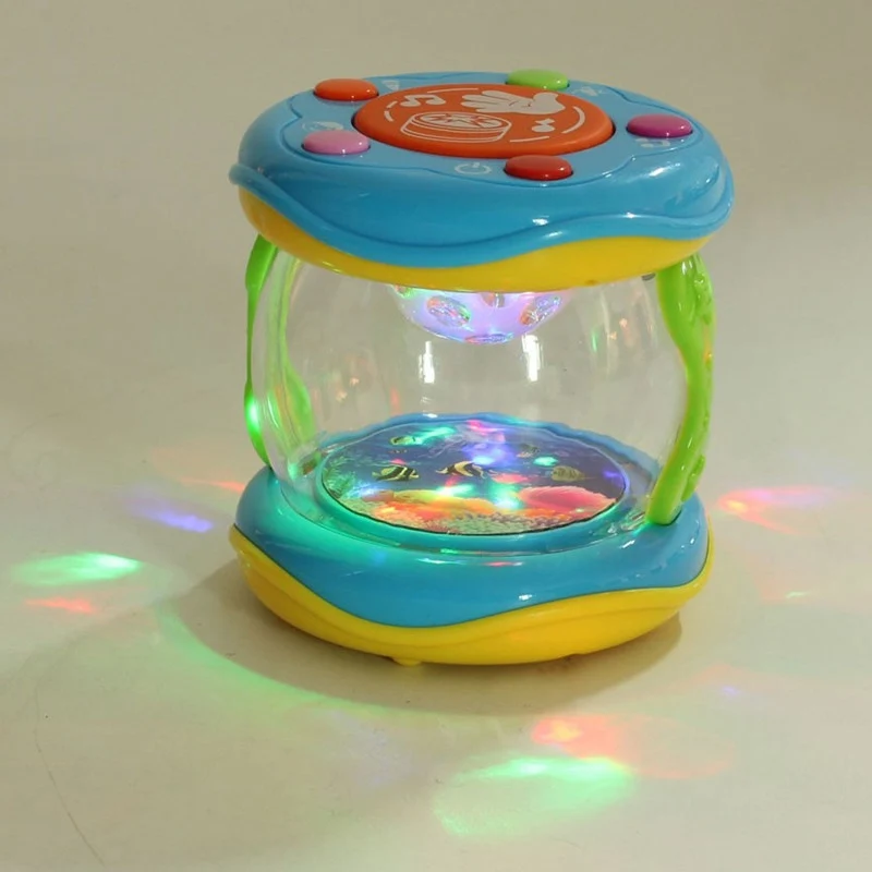 

Baby Rattles Funny Children Infant Toys Mini Magic Hand Drum Beat LED Music Childhood Educational Learning Developmental Toys