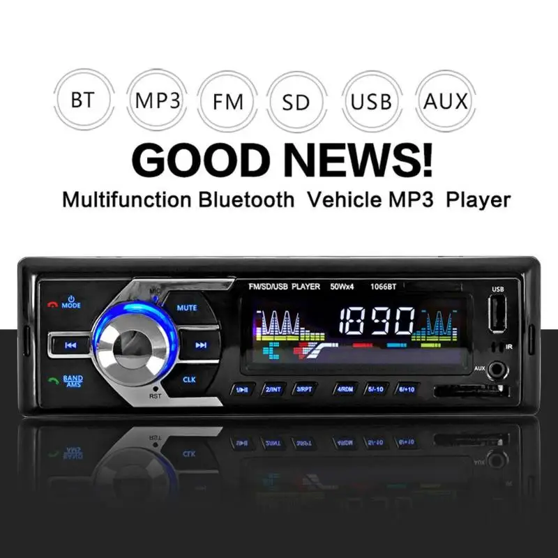 Автомобильный Радио плеер 12 в Bluetooth музыкальный плеер Hands-free MP3 плеер In-Dash вызов Авто аудио стерео SD MP3 плеер AUX USB