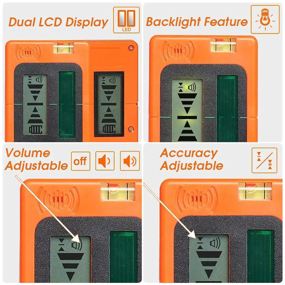 Лазерный нивелир детектор приемник для levelsure для Huepar Электронный выравнивания 2/5/12 вертикальных линий по горизонтали для красный/зеленый светильник